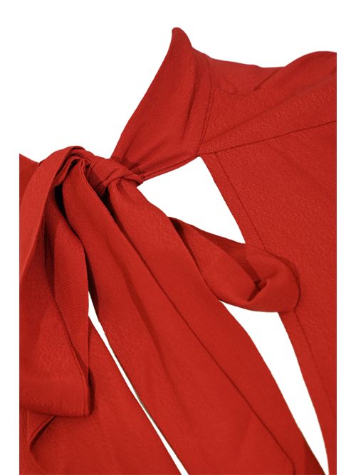 Blusa ESSENTIAL in viscosa con fusciacca Velvet red Patrizia Pepe | 8C0785 A8I1R862